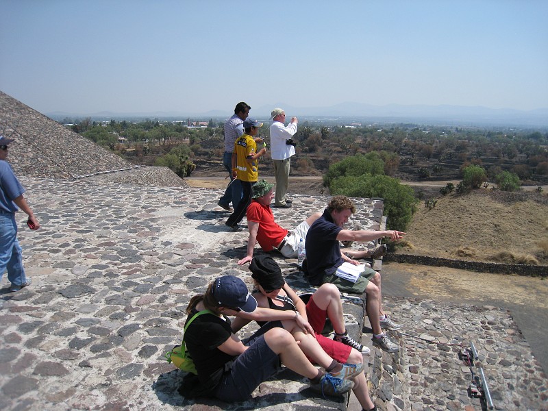 Mexico Pyramids - Mexico City 2009 0850.jpg - A trip to the Teotihuacan area of Mexico to visit the pyramids. A vast complex and a great climb to the top. This was followed by lunch in a cave, then a visit to the historical center of Mexico City. March 2009.